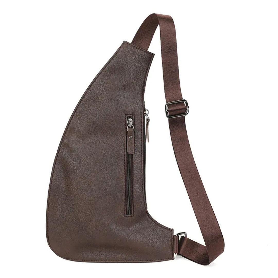 Brusttasche für Herren ⎜ Schlankes Design mit Mehreren Reißverschlüssen und Sicherem Anti-Diebstahl-Tragegurt