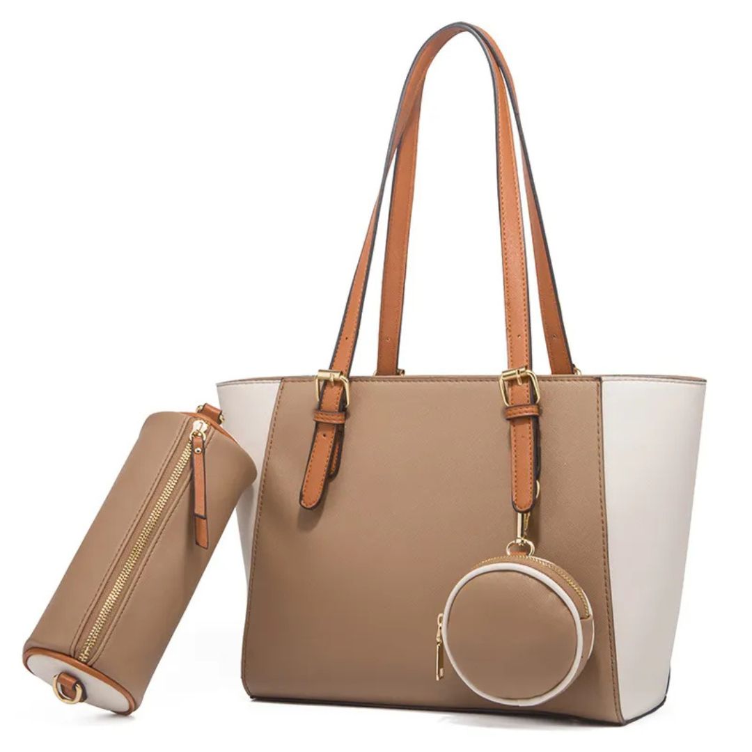 Drei-in-eins Handtasche ⎜ Stilvolle Tasche mit viel Stauraum und Zubehör