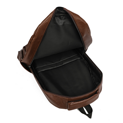 Leder Rucksack für Herren ⎜ Robuster Business-Rucksack mit viel Stauraum für Arbeit und Reisen