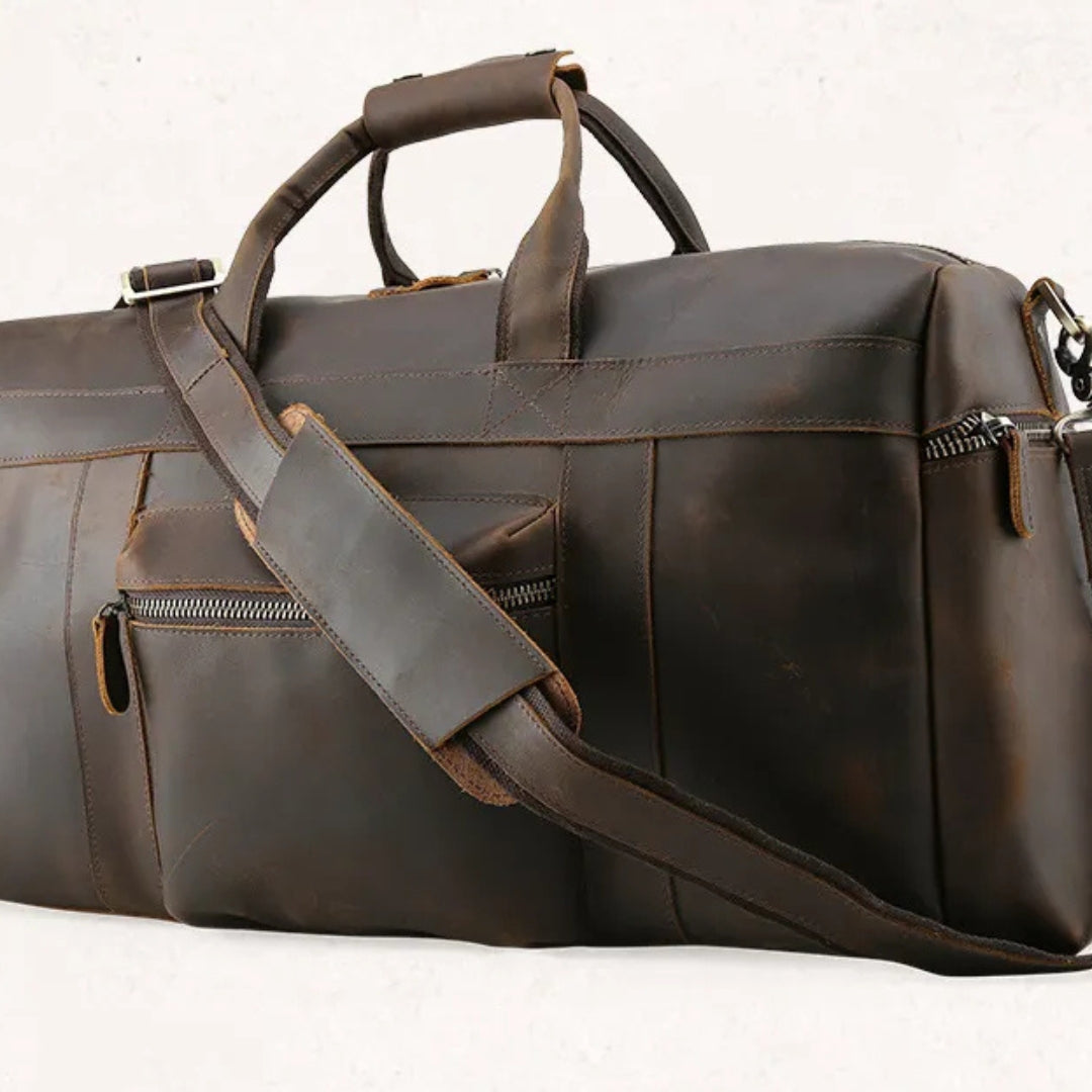 Reisetasche für Herren ⎜ Vintage-Leder mit großzügigem Stauraum und praktischen Fächern