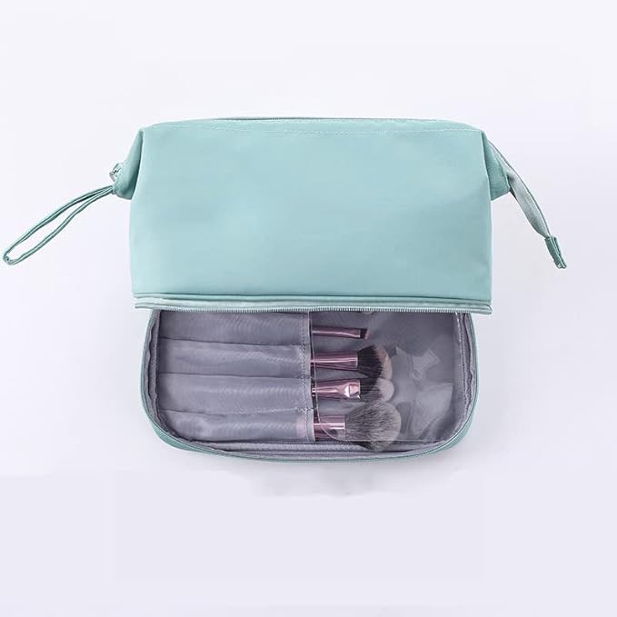 Kosmetiktasche für Damen ⎜ Große Reise-Tasche mit Doppelreißverschluss und separatem Fach für Pflegeprodukte