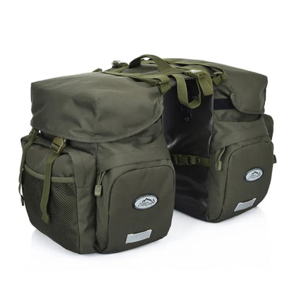 Fahrradtasche für Gepäckträger ⎜ Große Doppeltasche mit Seitentaschen und wasserabweisendem Innenfach