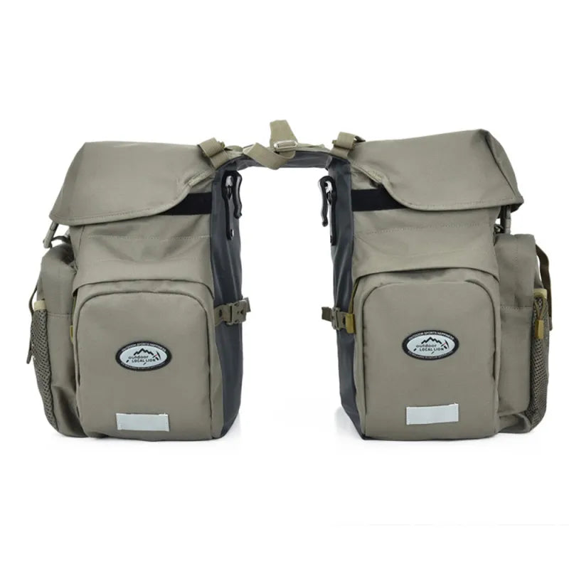 Fahrradtasche für Gepäckträger ⎜ Große Doppeltasche mit Seitentaschen und wasserabweisendem Innenfach