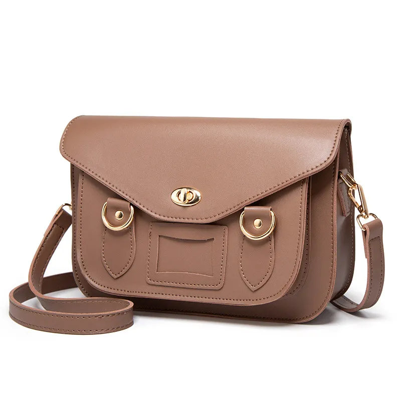 Klassische Umhängetasche für Damen ⎜ Modische Schultertasche im Cambridge-Stil mit praktischen Verschlüssen