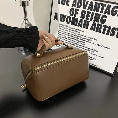Kosmetiktasche für Damen ⎜ Große Reise-Tasche mit Tragegriff und praktischer Fächeraufteilung