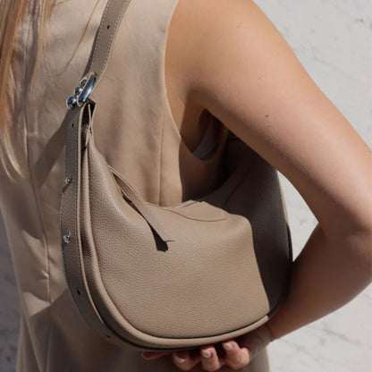 Hobo Tasche für Damen ⎜ Modische Umhängetasche aus hochwertigem Leder in zwei eleganten Farben