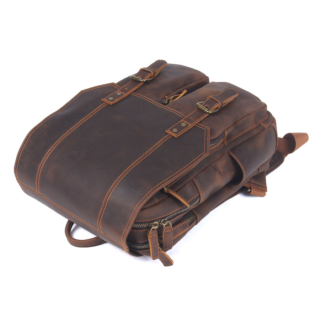 Vintage Leder Rucksack für Herren ⎜ Robuster und geräumiger Begleiter für Alltag und Reisen