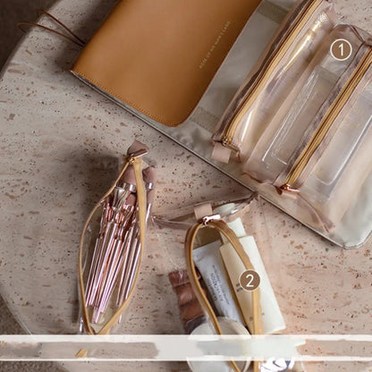 Kosmetiktasche für Damen ⎜ Umschlag-Design mit Großer Kapazität und Praktischem Reißverschluss für Unterwegs