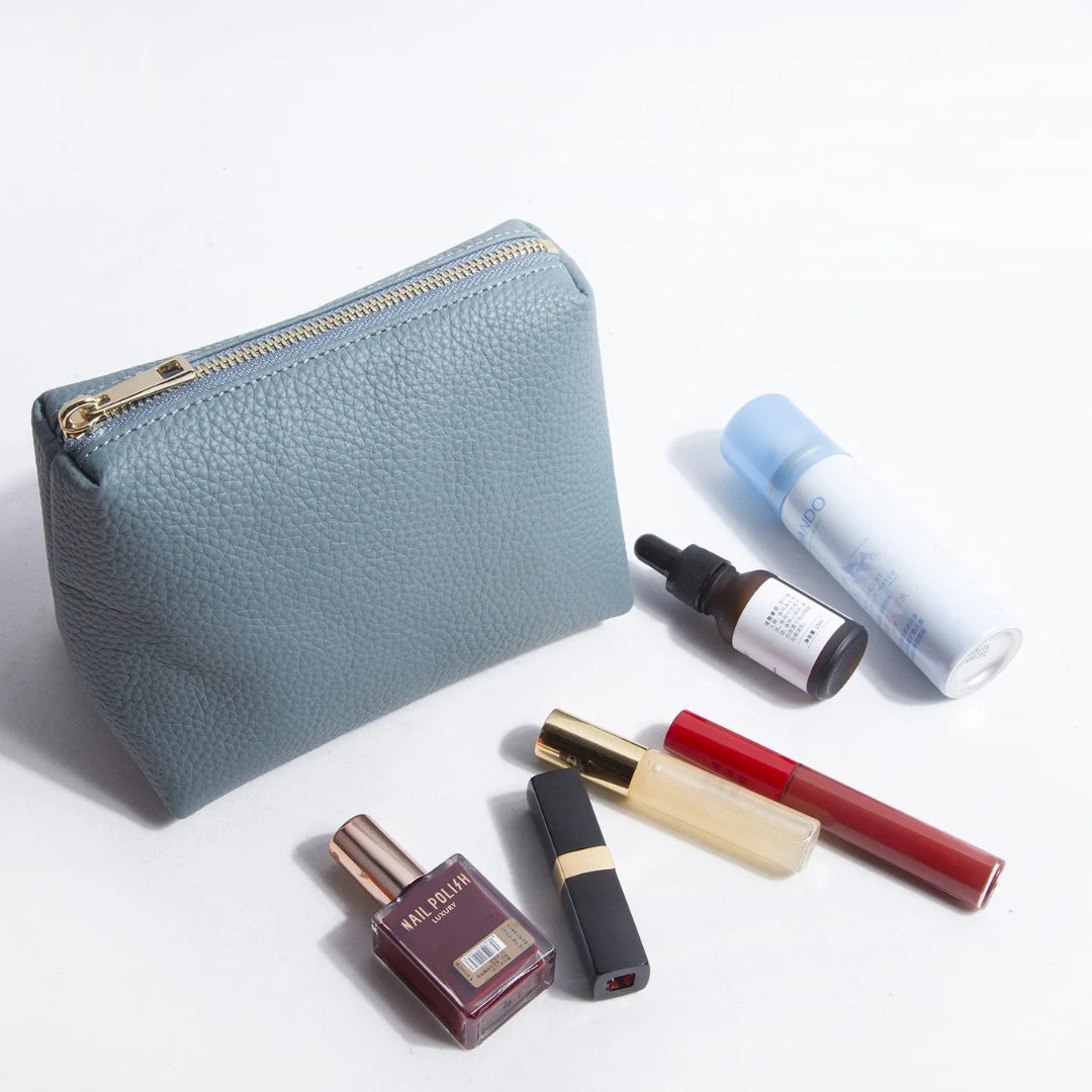 Kosmetiktasche für Damen ⎜ Kompaktes Design aus Lederoptik mit Reißverschluss für Lippenstifte und Make-up