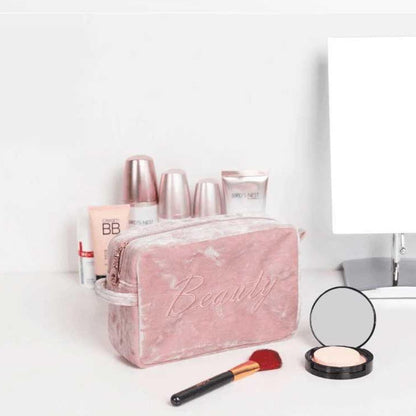 Kosmetiktasche für Damen ⎜ Geräumiges und tragbares Design mit weichem Stoff und praktischer Innenaufteilung