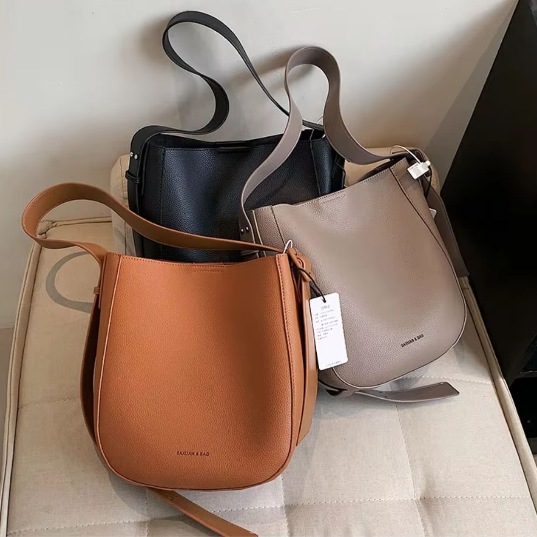 Crossbody Bucket Bag für Damen ⎜ Schlichtes Design mit verstellbarem Schultergurt und praktischem Innenraum