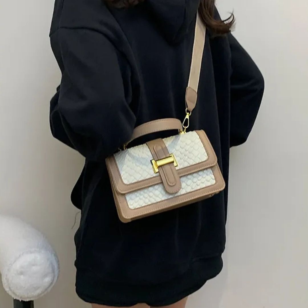 Woven Umhängetasche für Damen ⎜ Kleine Tasche mit geflochtenem Design und praktischem Verschluss