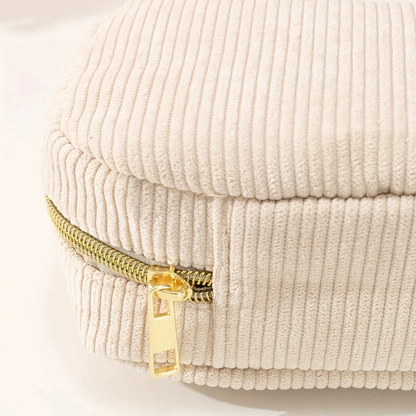 Kosmetiktasche für Damen ⎜ Praktische Aufbewahrungstasche aus Kordstoff mit Reißverschluss