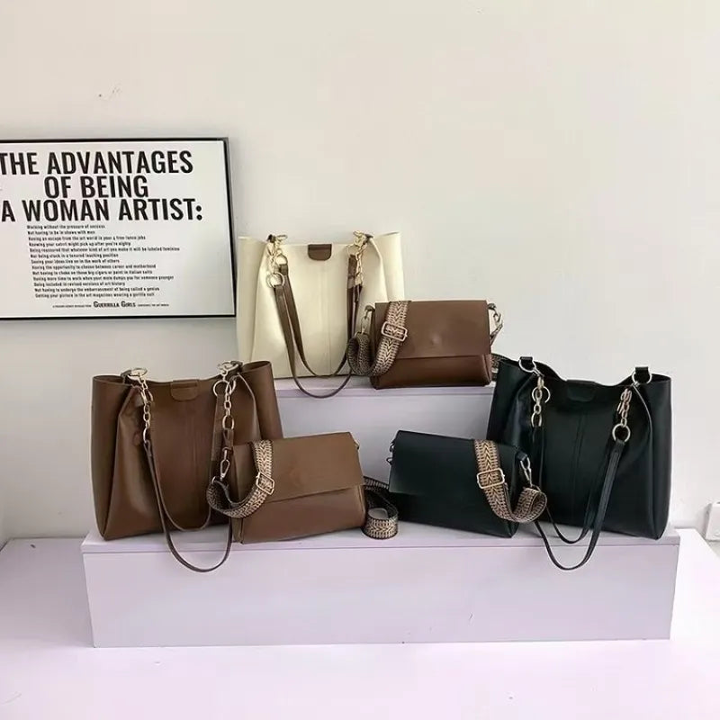 Zwei-Teile Set Handtaschen ⎜ Große Kapazität und stilvolle Trageoptionen für Arbeit und Alltag