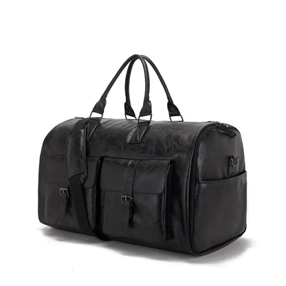 Reisetasche aus PU-Leder ⎜ Praktisches Design mit großer Kapazität und mehreren Außentaschen