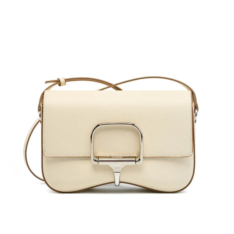 Leder Umhängetasche für Damen ⎜ Elegante Tasche mit Schnallenverschluss und verstellbarem Gurt
