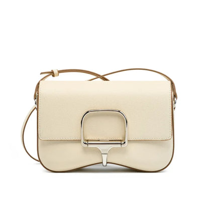 Leder Umhängetasche für Damen ⎜ Elegante Tasche mit Schnallenverschluss und verstellbarem Gurt