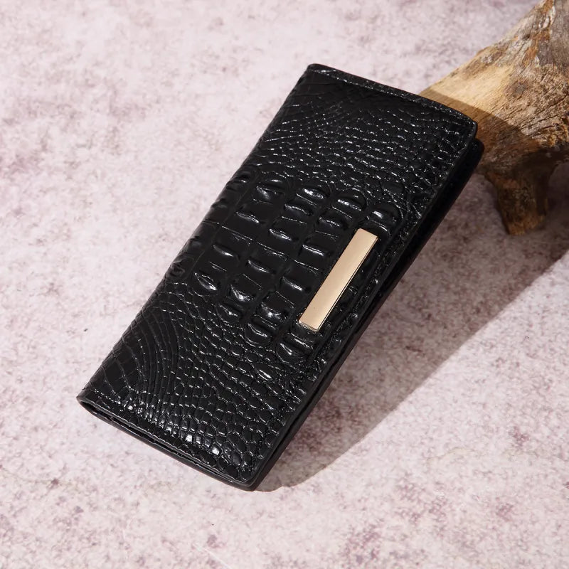 Clutch für Damen ⎜ Elegante Geldbörse im Krokodil-Design aus hochwertigem Kunstleder