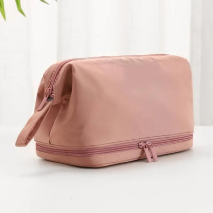 Kosmetiktasche für Damen ⎜ Große Reise-Tasche mit Doppelreißverschluss und separatem Fach für Pflegeprodukte