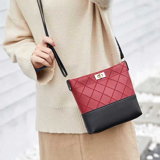 Umhängetasche für Damen ⎜ Stilvolle Tasche mit diagonaler Steppung und elegantem Verschluss
