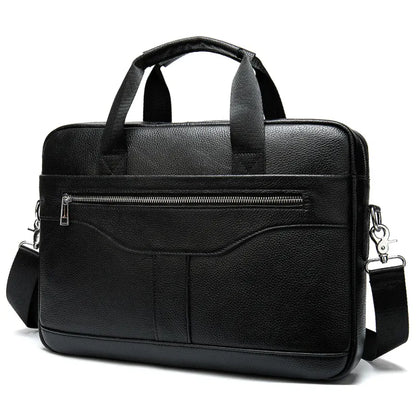 Laptoptasche aus Echtleder für Herren ⎜ Vintage Aktentasche mit praktischen Fächern und robustem Design
