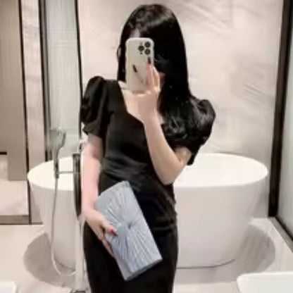 Abend Clutch Tasche ⎜ Glitzerndes Design mit plissiertem Stoff und eleganter Form