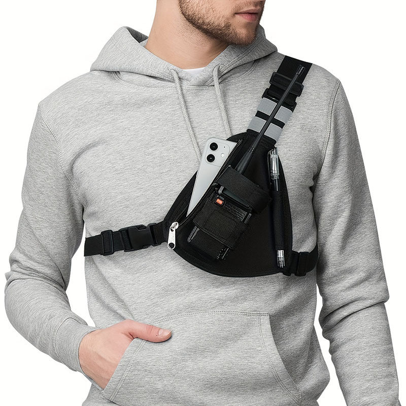 Multifunktionale Brusttasche für Herren ⎜ Tragbare Umhängetasche mit vielen Fächern für den Alltag