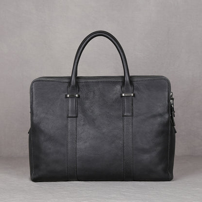 Leder Aktentasche für Herren ⎜ Edle Tasche aus pflanzlich gegerbtem Leder für Business und Freizeit