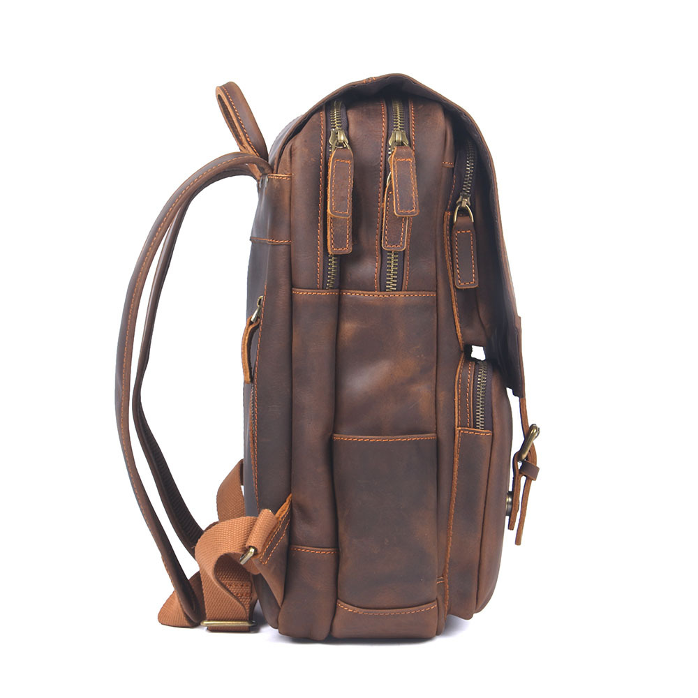 Vintage Leder Rucksack für Herren ⎜ Robuster und geräumiger Begleiter für Alltag und Reisen