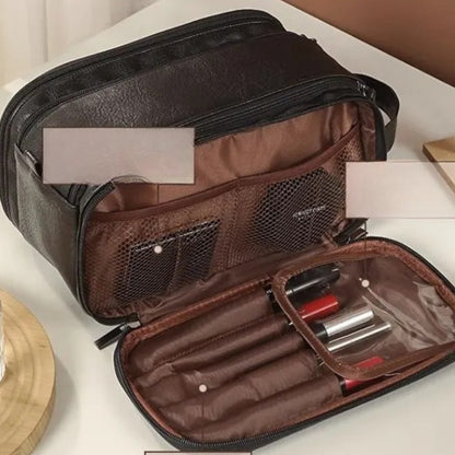 Kosmetiktasche für Damen ⎜ Große Reise-Tasche mit Doppelreißverschluss und Wasserabweisendem Material