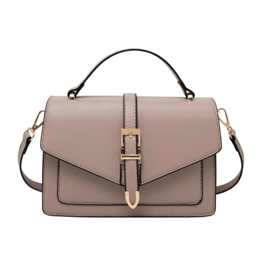 Schultertasche für Damen ⎜ Elegante Handtasche mit Goldener Schnalle und Verstellbarem Riemen