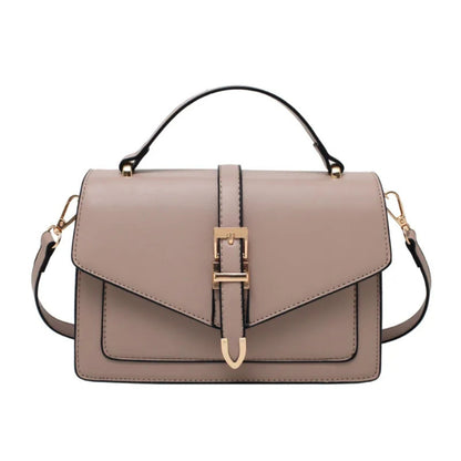 Schultertasche für Damen ⎜ Elegante Handtasche mit Goldener Schnalle und Verstellbarem Riemen