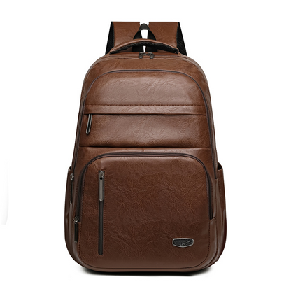 Leder Rucksack für Herren ⎜ Robuster Business-Rucksack mit viel Stauraum für Arbeit und Reisen