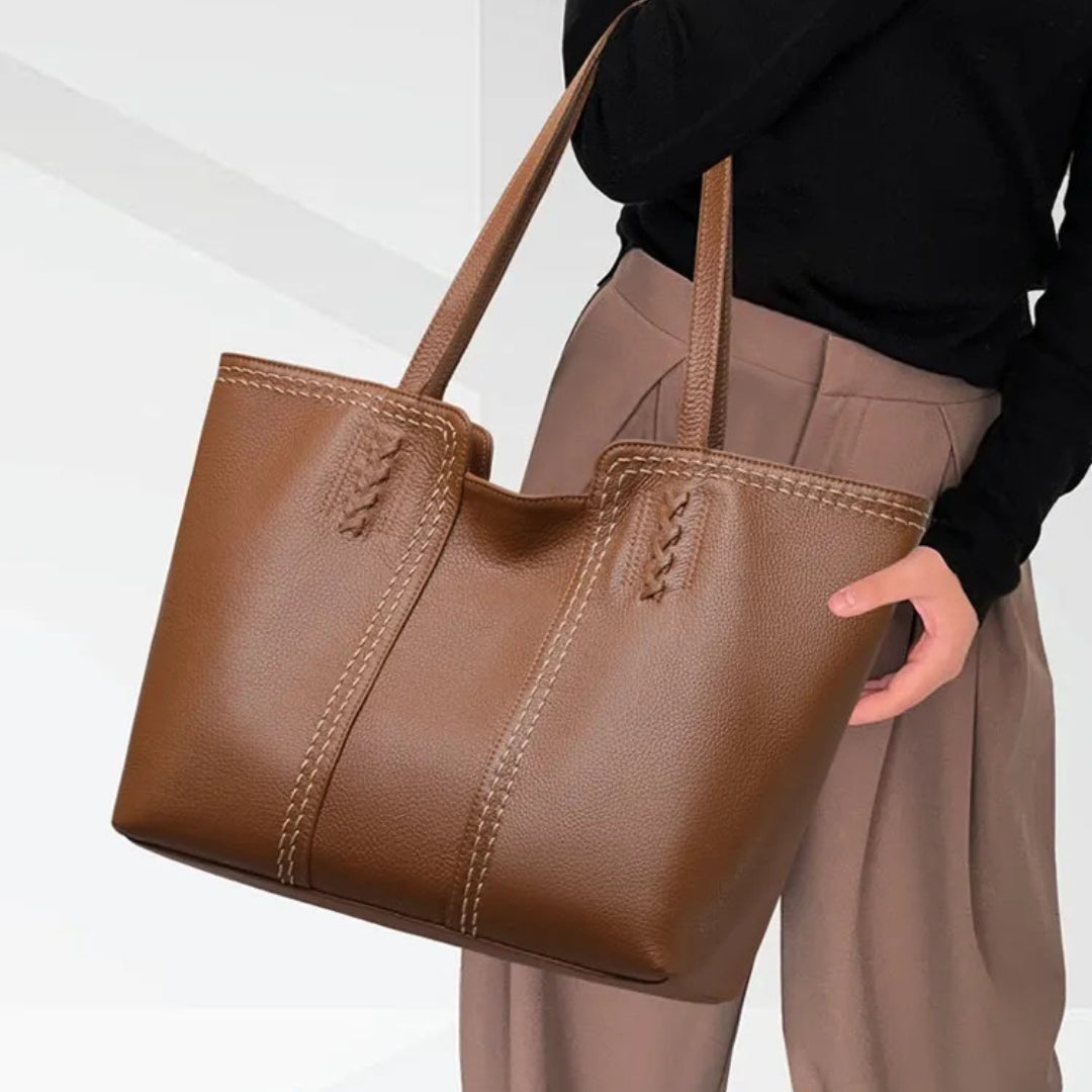 Leder Tasche für Damen ⎜ Geräumige Tote Bag mit Stilvollem Design und Robusten Nähten