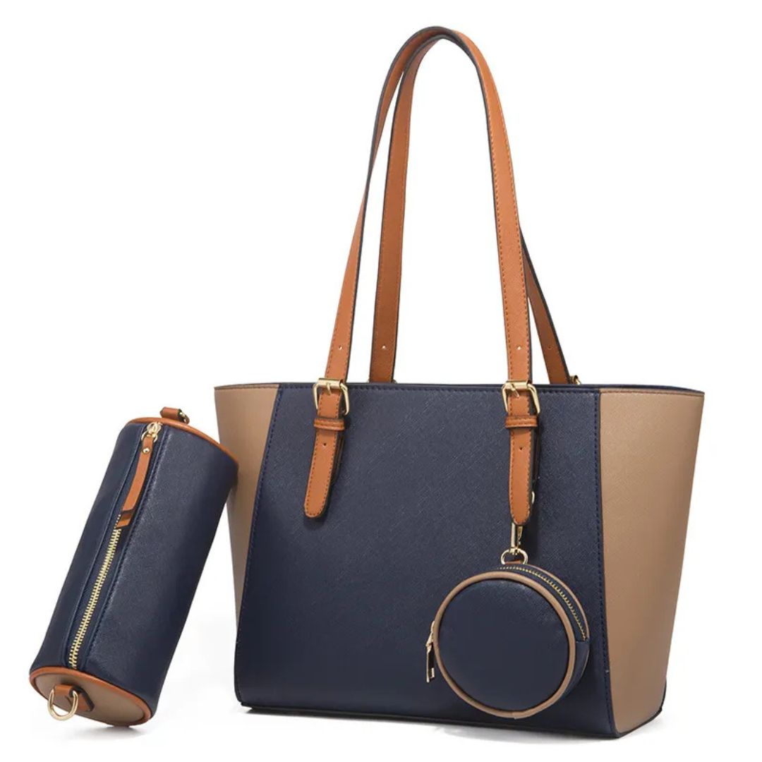 Drei-in-eins Handtasche ⎜ Stilvolle Tasche mit viel Stauraum und Zubehör