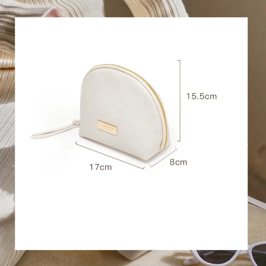 Kosmetiktasche für Damen ⎜ Elegantes Muschel-Design mit Großer Kapazität und Praktischem Innenfach