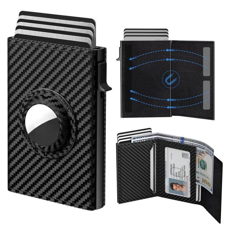 RFID-Kartenhalter für Herren ⎜ Ultrathin Carbon-Geldbörse mit einfachem Zugang und Platz für mehrere Karten