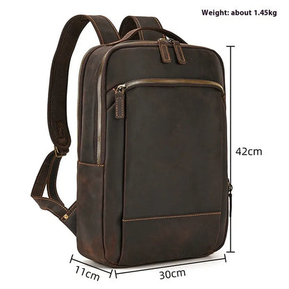 Leder Rucksack für Herren ⎜ Stylischer Outdoor-Träger mit großem Stauraum