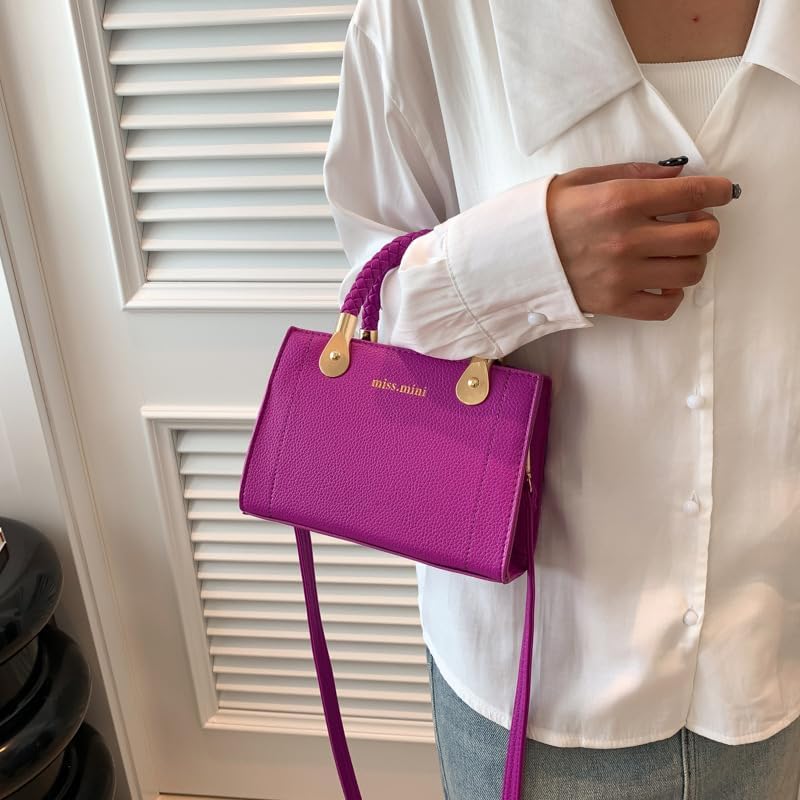 Trendy Handtasche für Damen ⎜ Kompakte Umhängetasche mit geflochtenem Griff und modernem Design