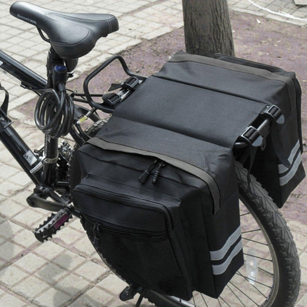 Fahrradtasche für Gepäckträger ⎜ Doppelseitige Tasche mit viel Stauraum und reflektierenden Streifen