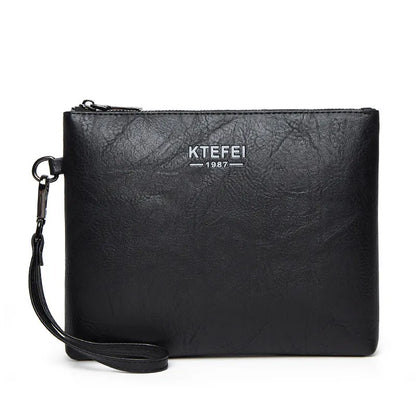 Leder Clutch für Herren ⎜ Modische Handtasche für Business und Freizeit im schlanken Design