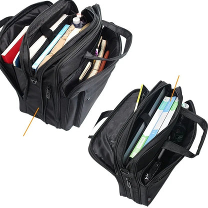Laptoptasche für Herren ⎜ Robuste Aktentasche aus Canvas mit viel Stauraum und praktischen Fächern