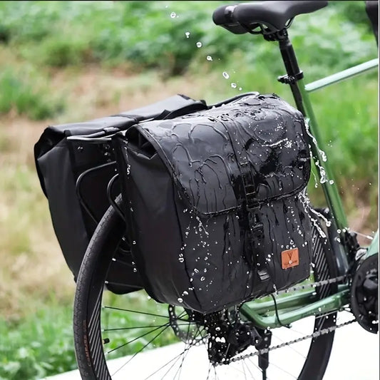 Fahrrad-Doppeltasche für Gepäckträger ⎜ Wasserdichte Seitentasche mit viel Stauraum und Klickverschluss