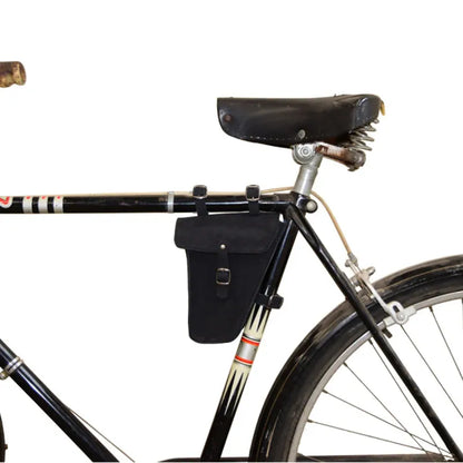 Fahrrad-Rahmentasche aus Leder ⎜ Dreieckstasche mit Schnallenverschluss für Handy und Kleinteile unterwegs
