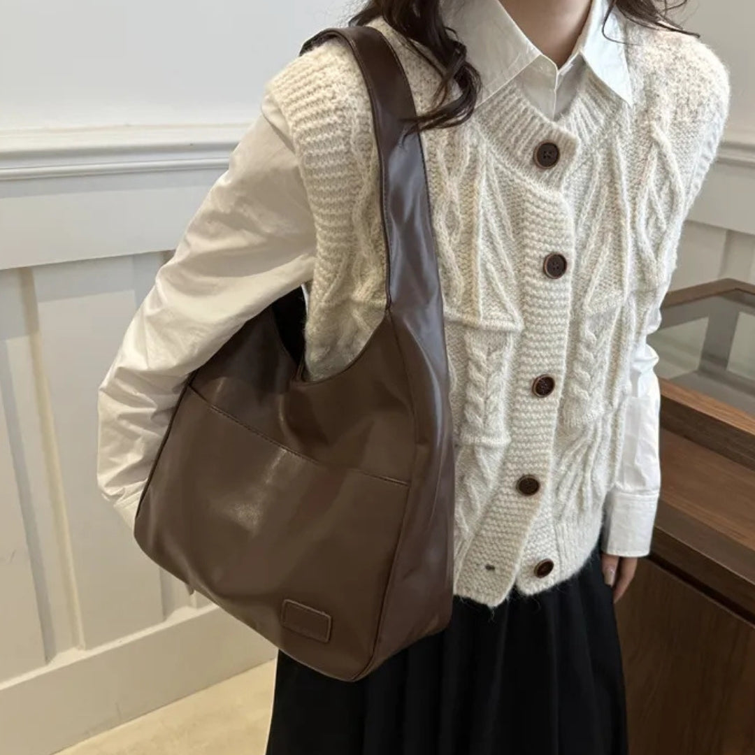 Vintage Hobo Tasche für Damen ⎜ Geräumige Schultertasche aus PU-Leder
