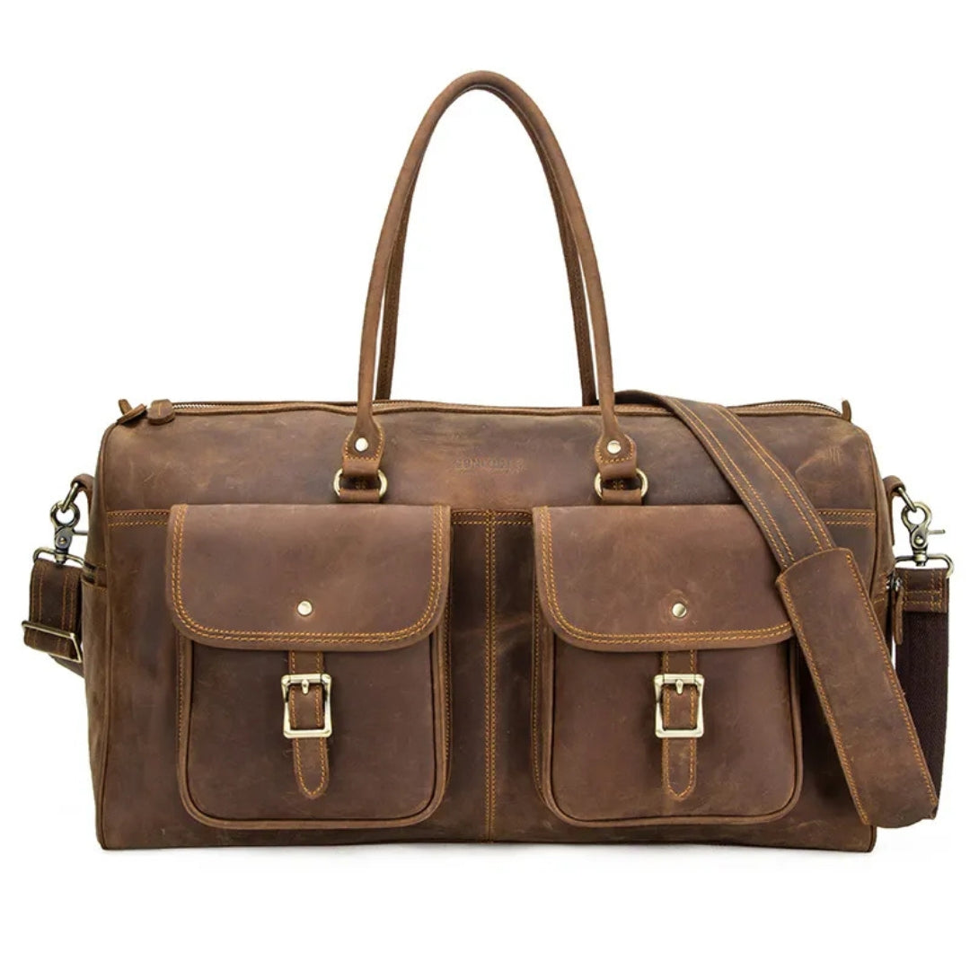 Reisetasche aus Rindsleder für Herren ⎜ Robuste Lederreisetasche mit großem Fassungsvermögen