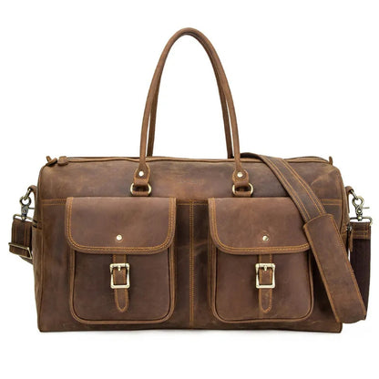 Reisetasche aus Rindsleder für Herren ⎜ Robuste Lederreisetasche mit großem Fassungsvermögen