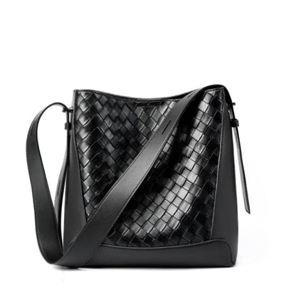 Leder Umhängetasche für Damen ⎜ Modische Schultertasche mit geflochtenem Design und verstellbarem Riemen