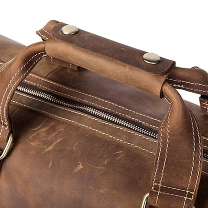 Reisetasche für Herren ⎜ Vintage-Look aus robustem Leder mit viel Stauraum und praktischer Tragbarkeit