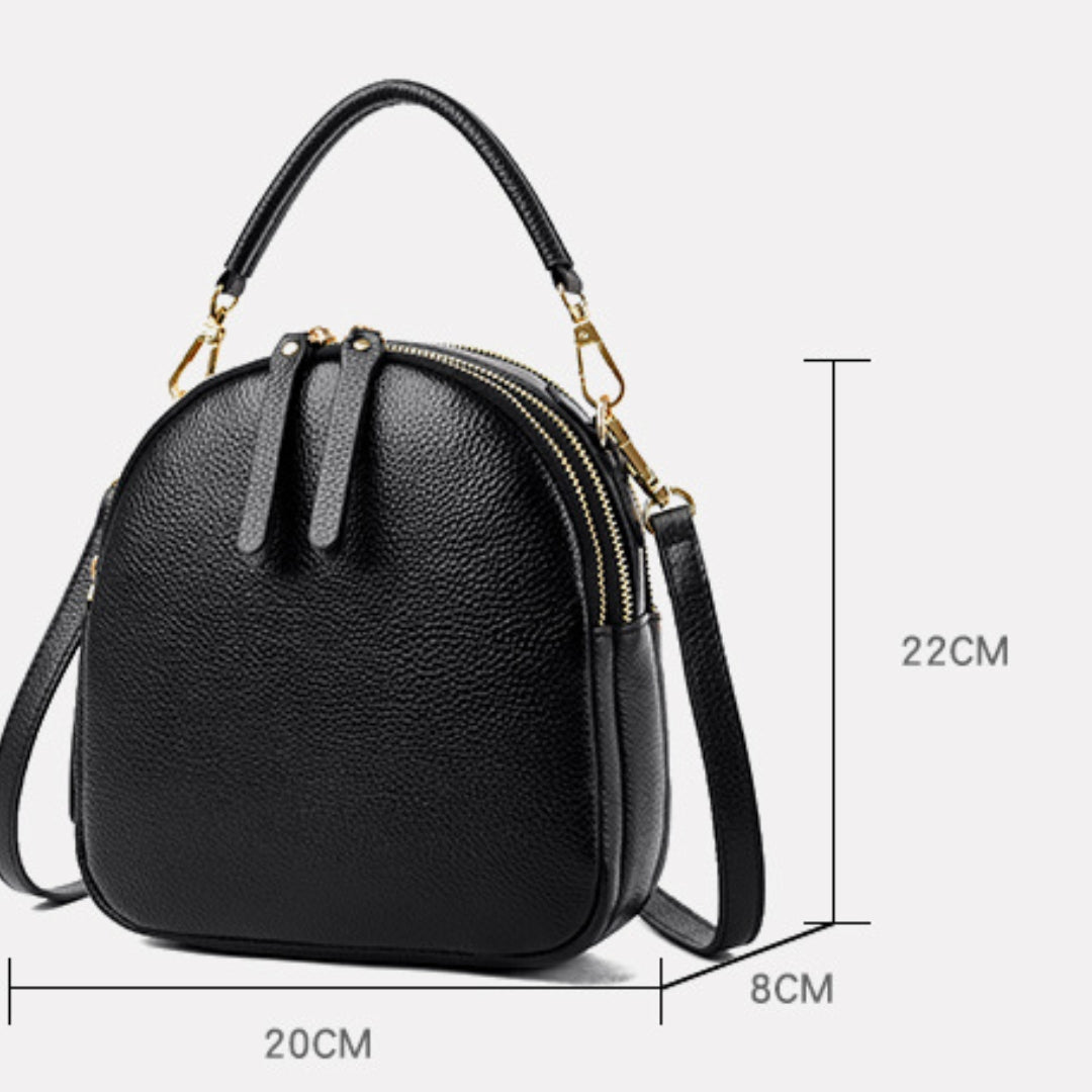 Leder Rucksack ⎜ Kompakter Träger mit verstellbaren Riemen